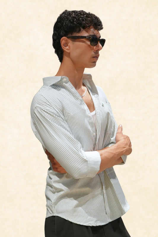 GREEN STRIPE SHIRT