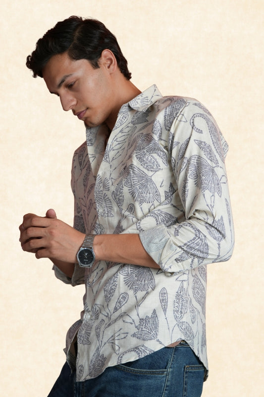 CHARCOAL FLORA SHIRT