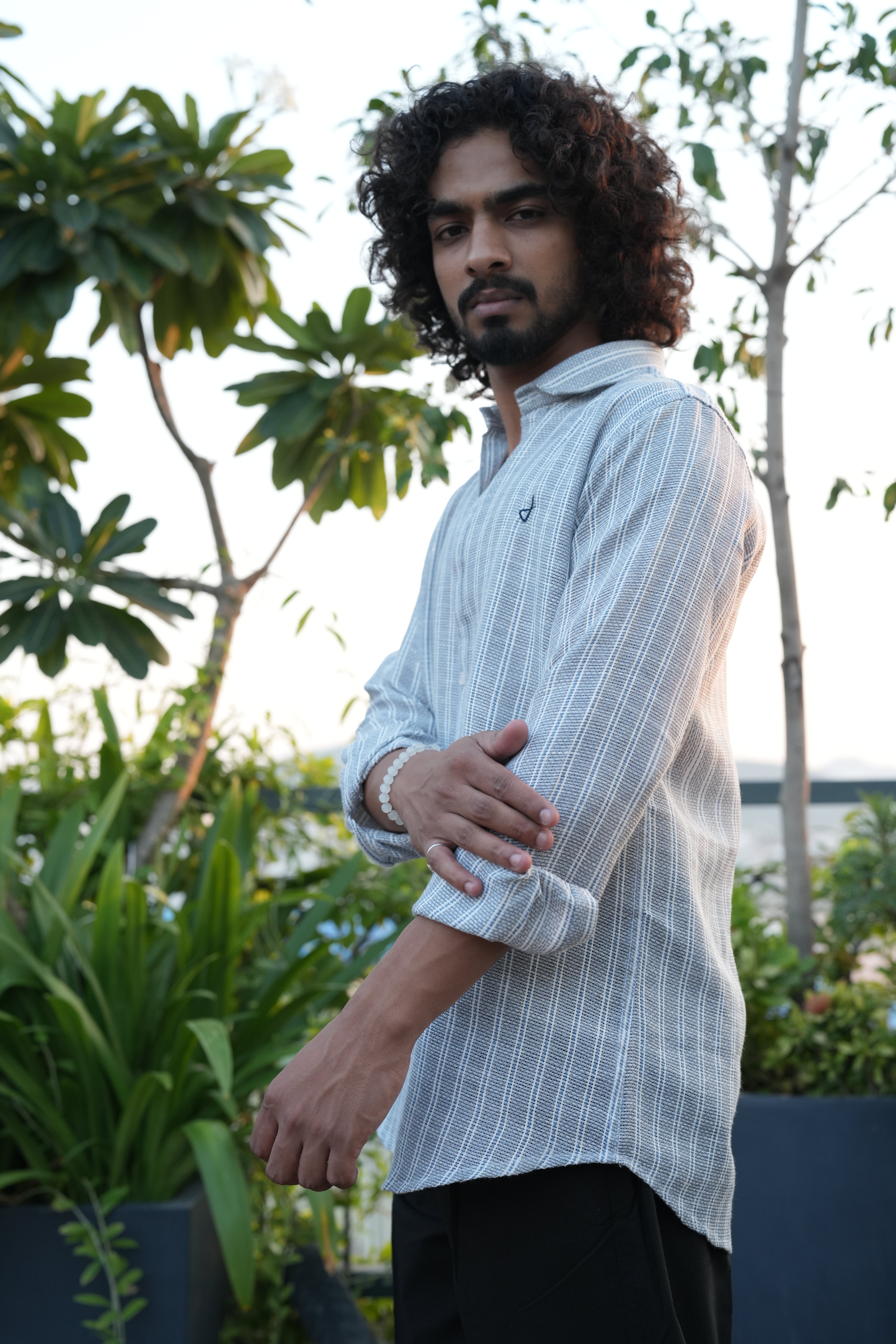 Grey Lining Jute Shirt