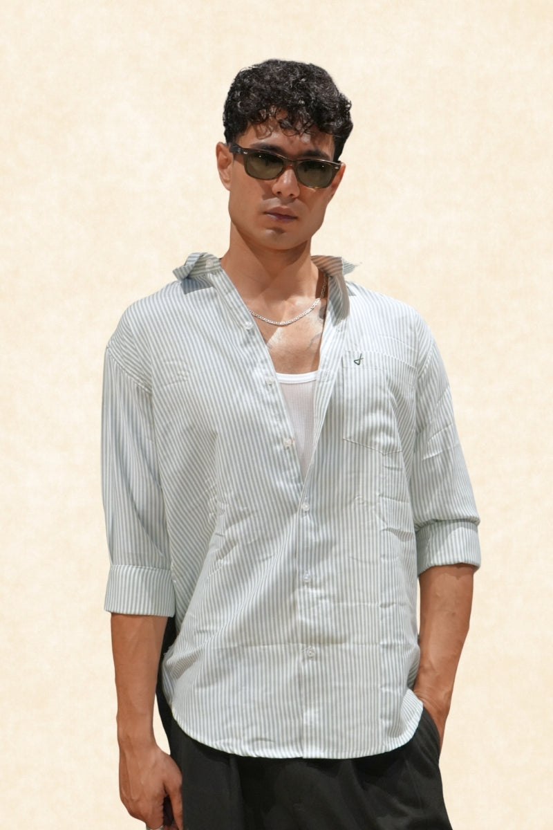 GREEN STRIPE SHIRT