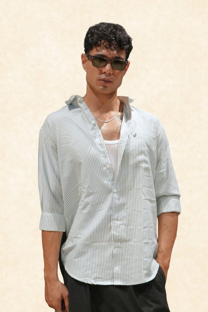 GREEN STRIPE SHIRT