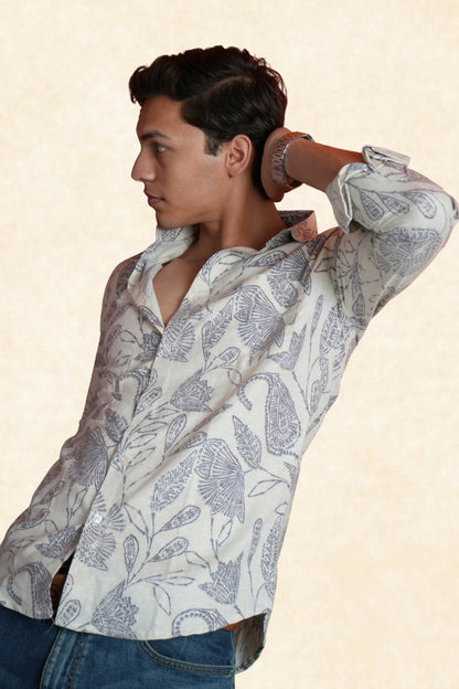 CHARCOAL FLORA SHIRT