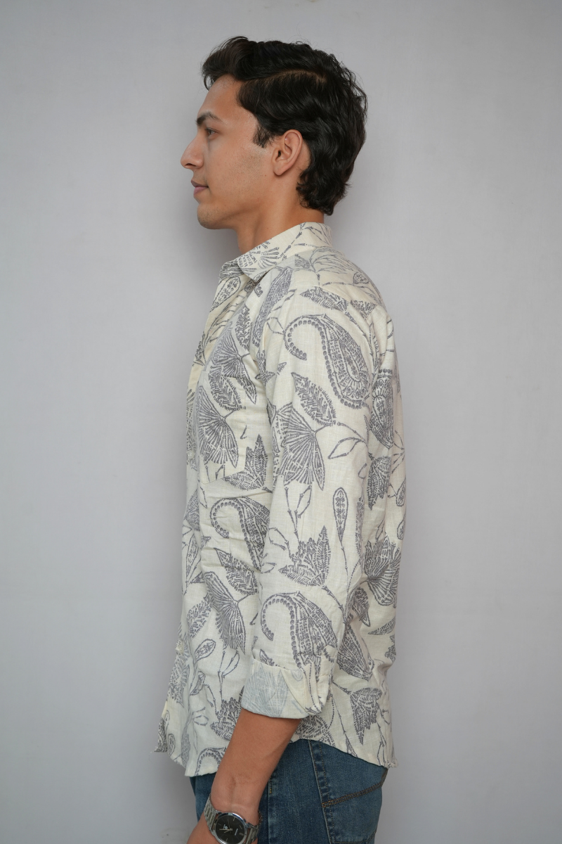 CHARCOAL FLORA SHIRT