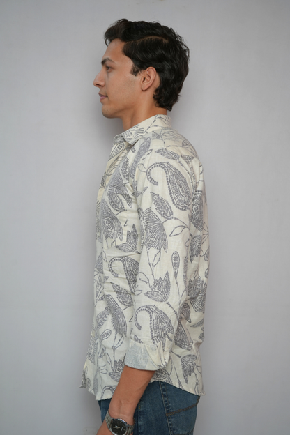 CHARCOAL FLORA SHIRT