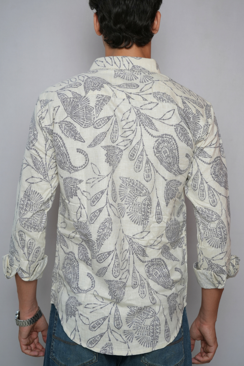 CHARCOAL FLORA SHIRT
