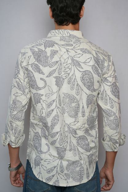 CHARCOAL FLORA SHIRT
