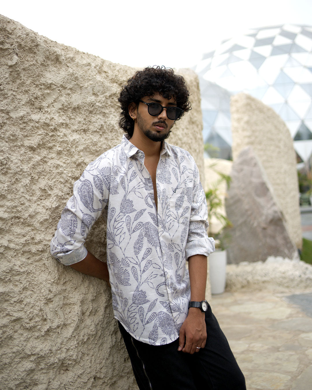 Ivory Paisley Printed Shirt