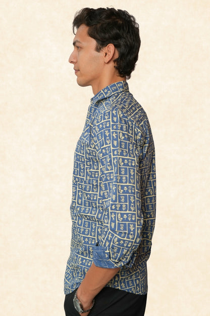 CLASSIC INDIGO MOSAIC SHIRT