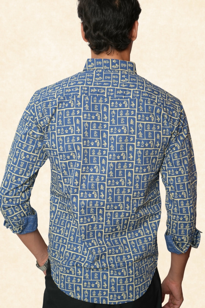 CLASSIC INDIGO MOSAIC SHIRT