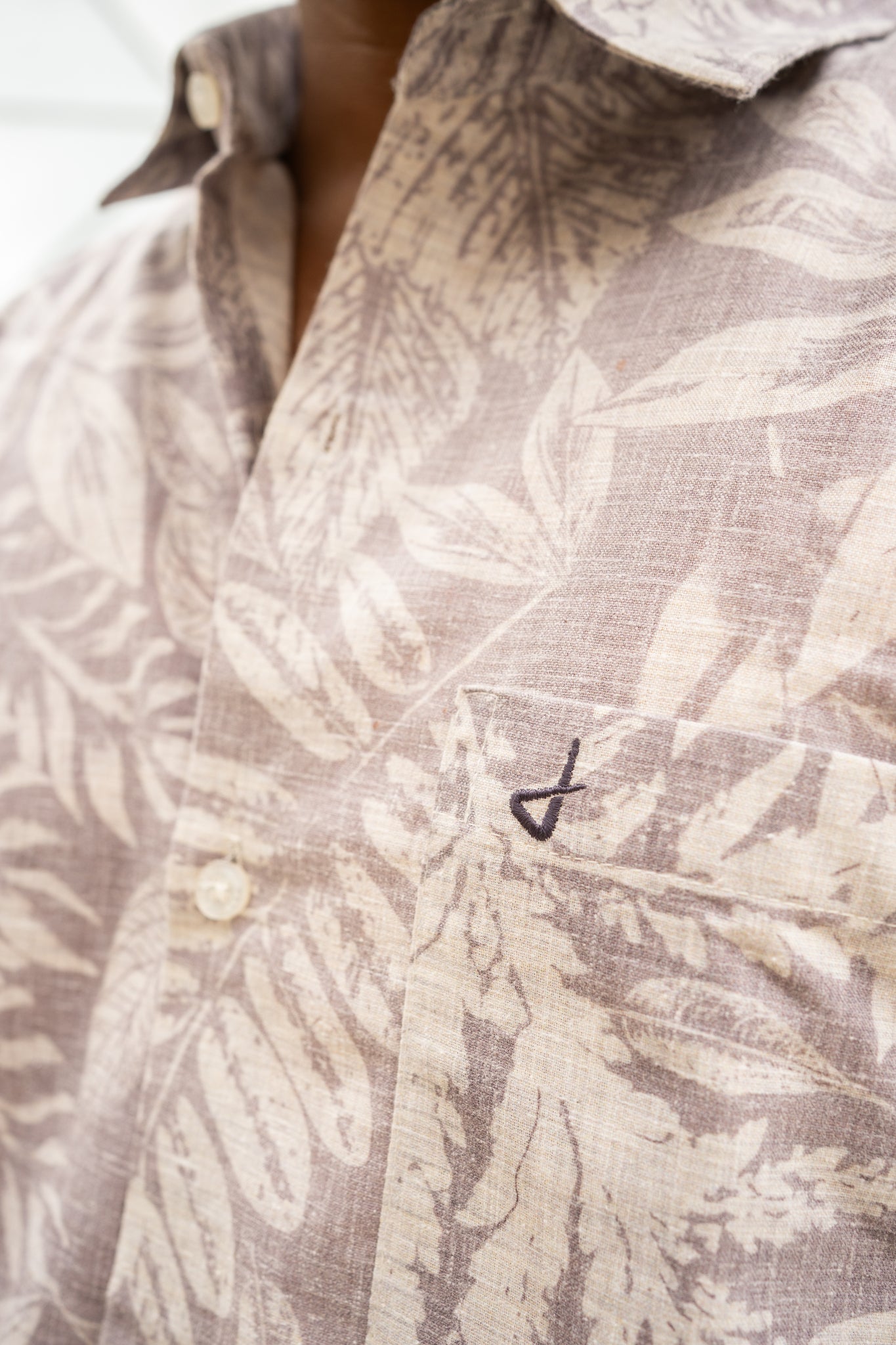 flora leaf purple shirt