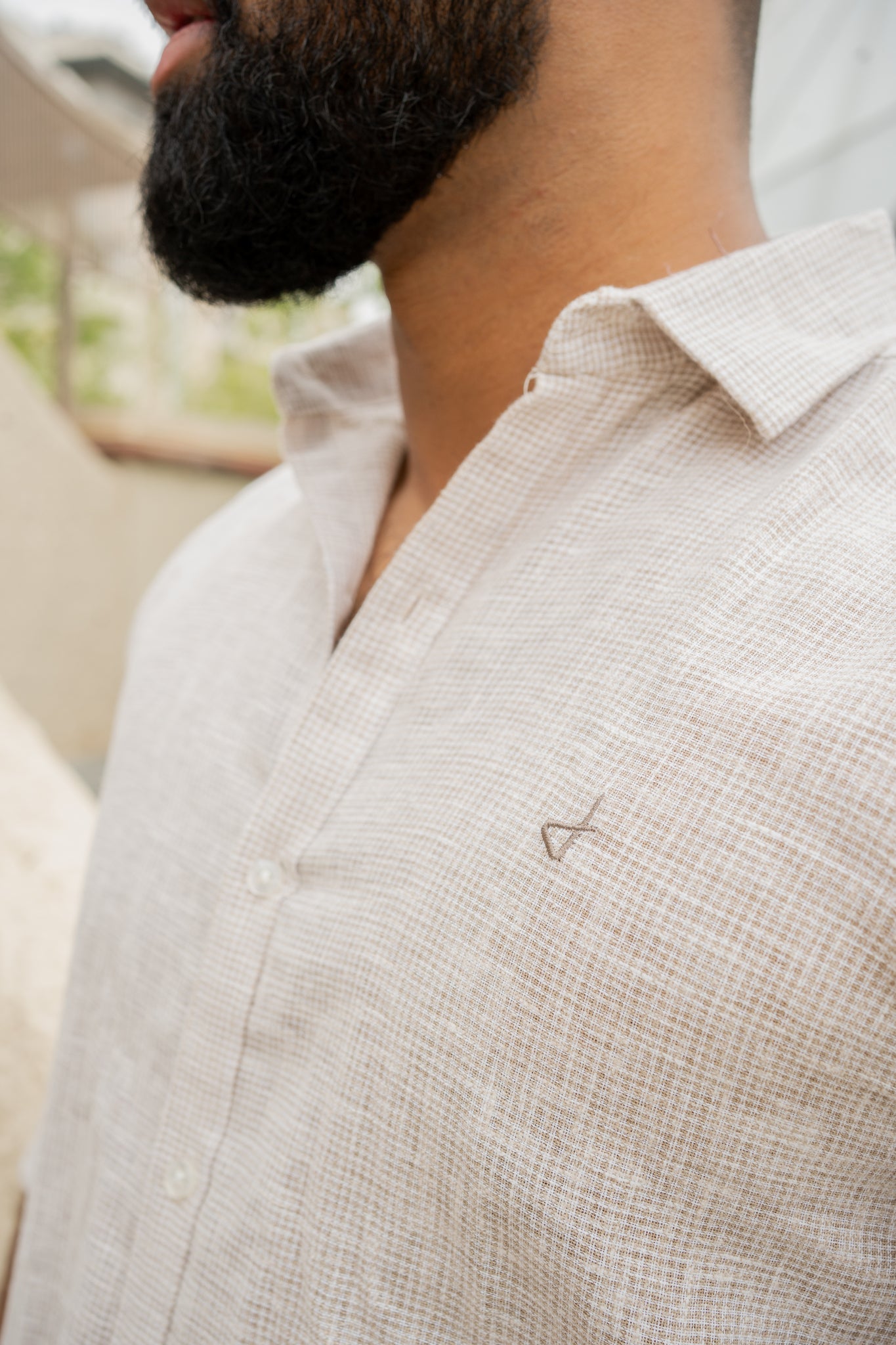 Tapue textured  jute cotton slim fit shirt