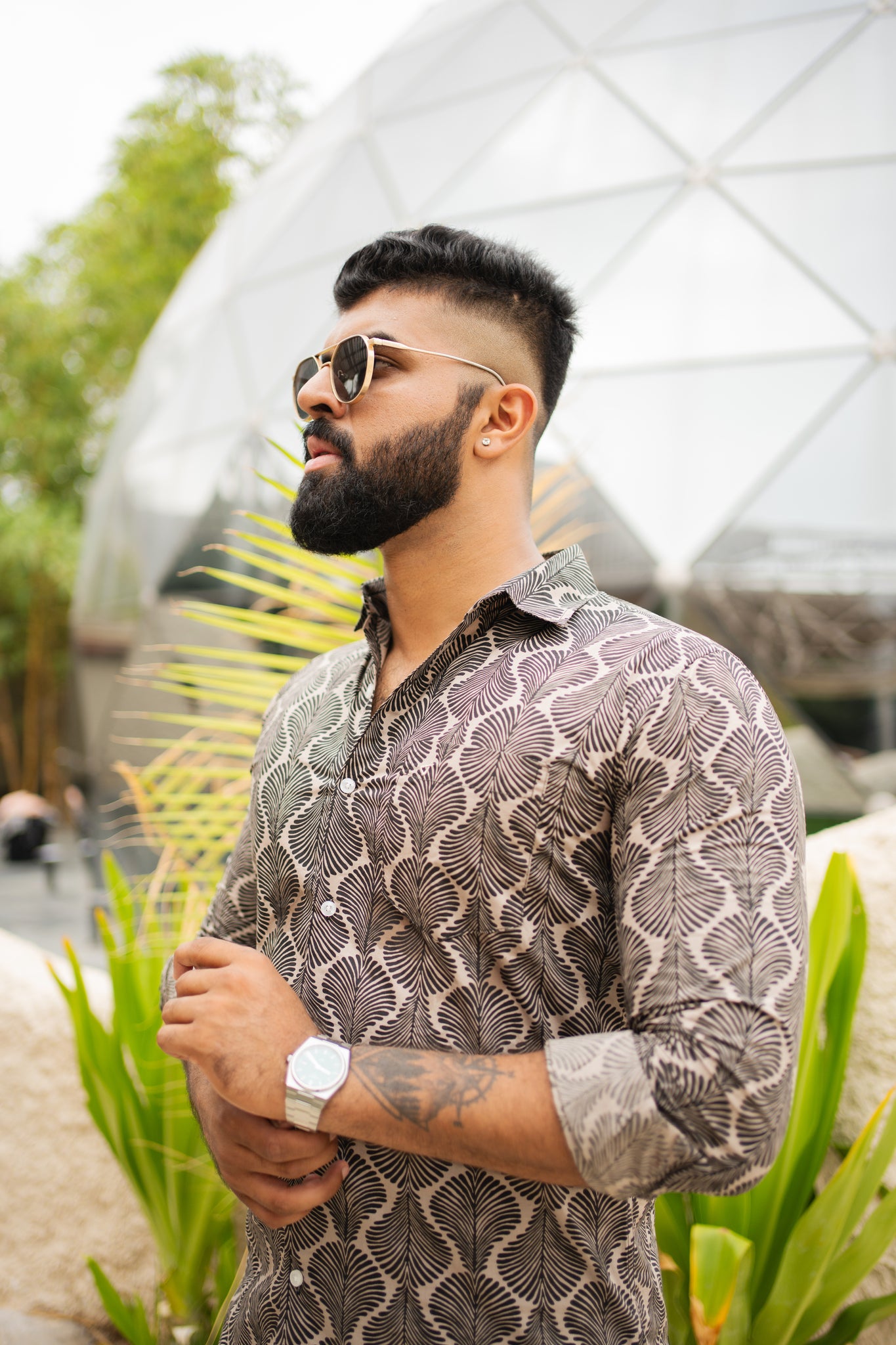 leaf print shirt