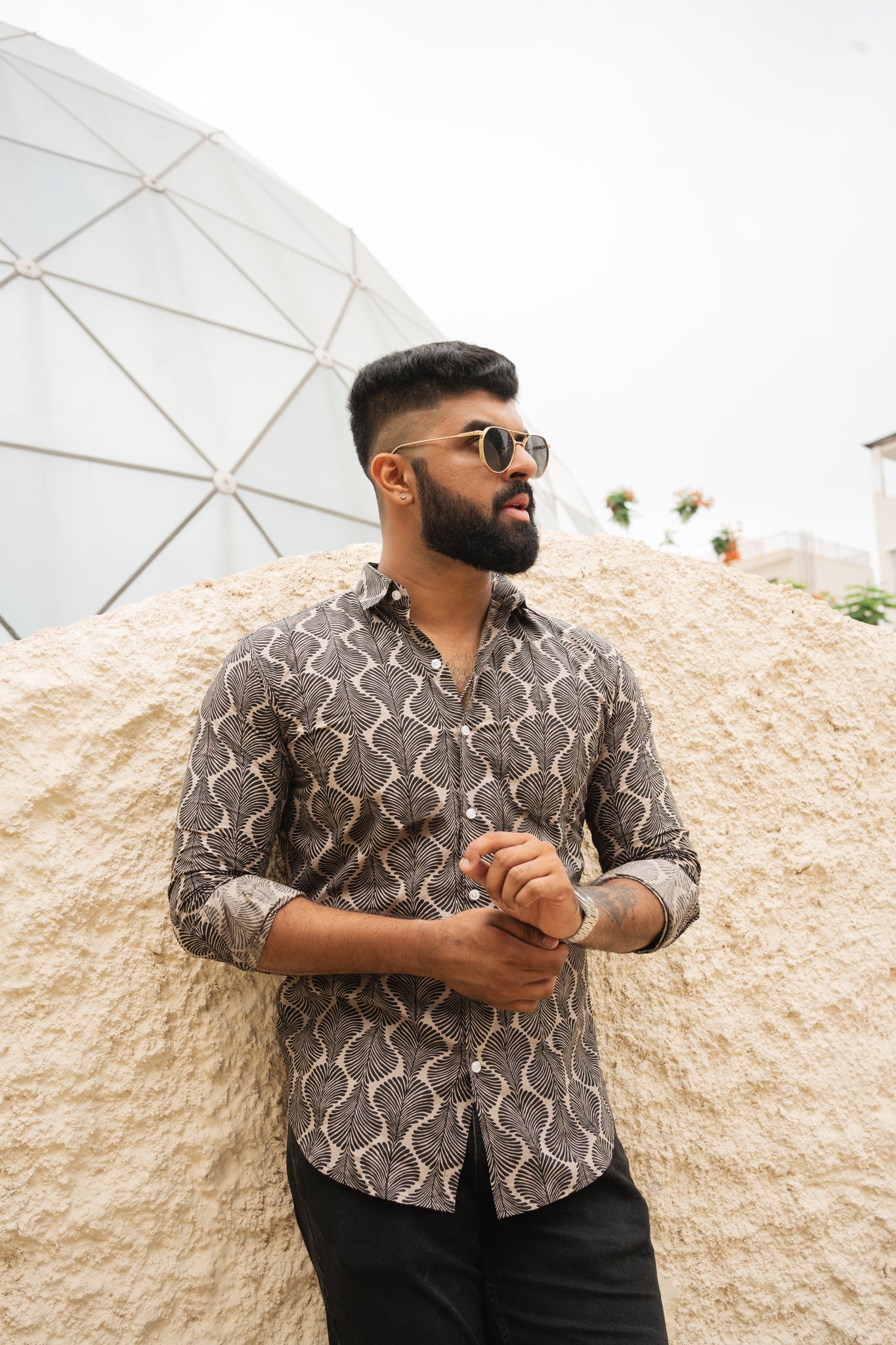 leaf print shirt