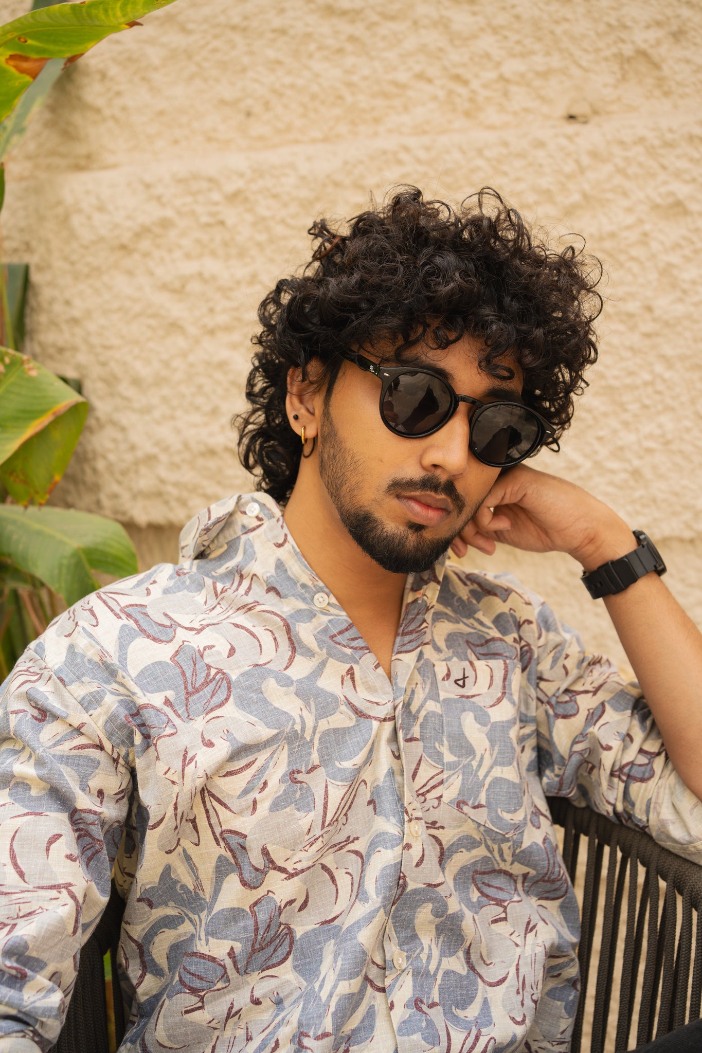 coral print shirt