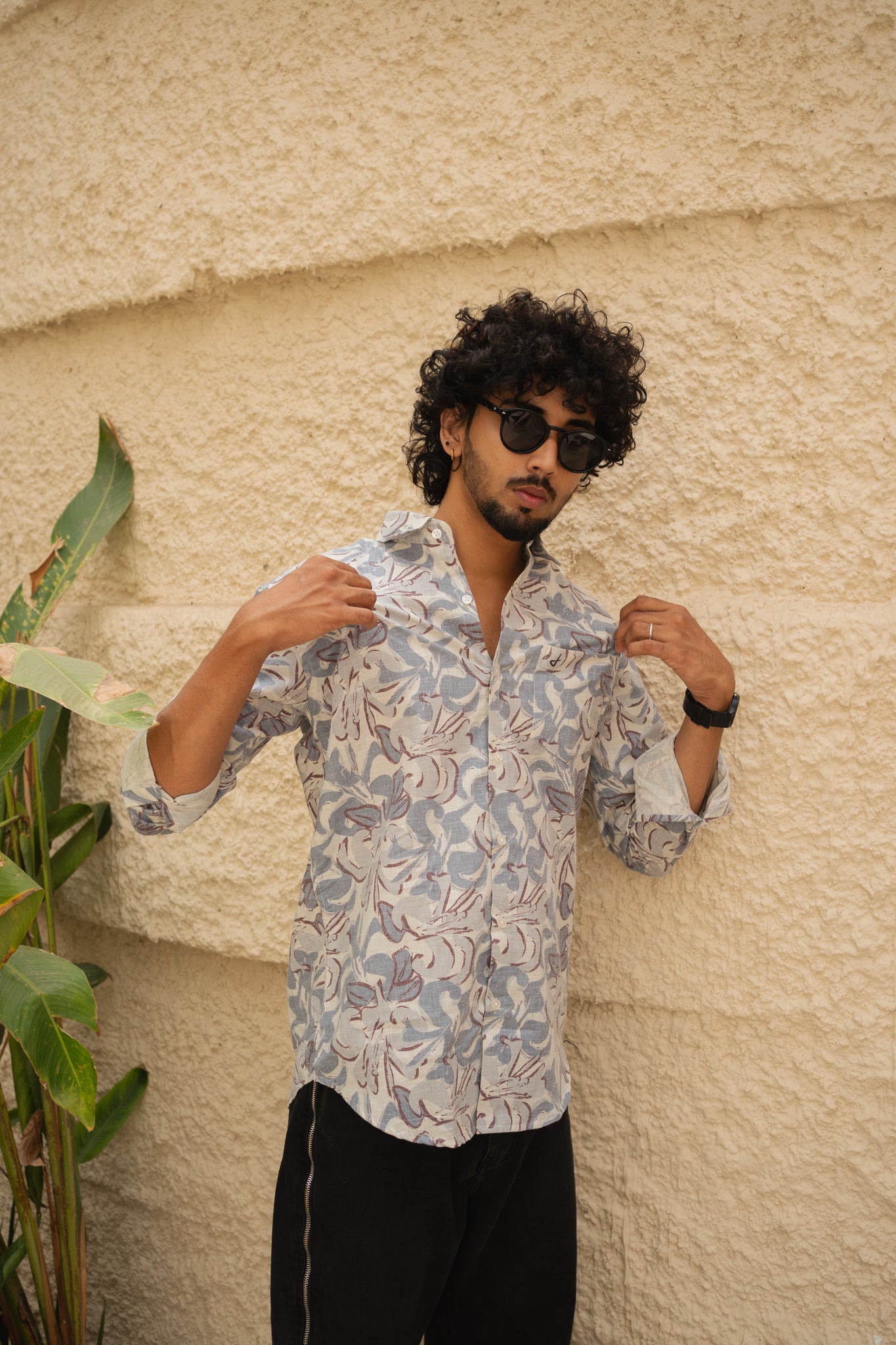 coral print shirt