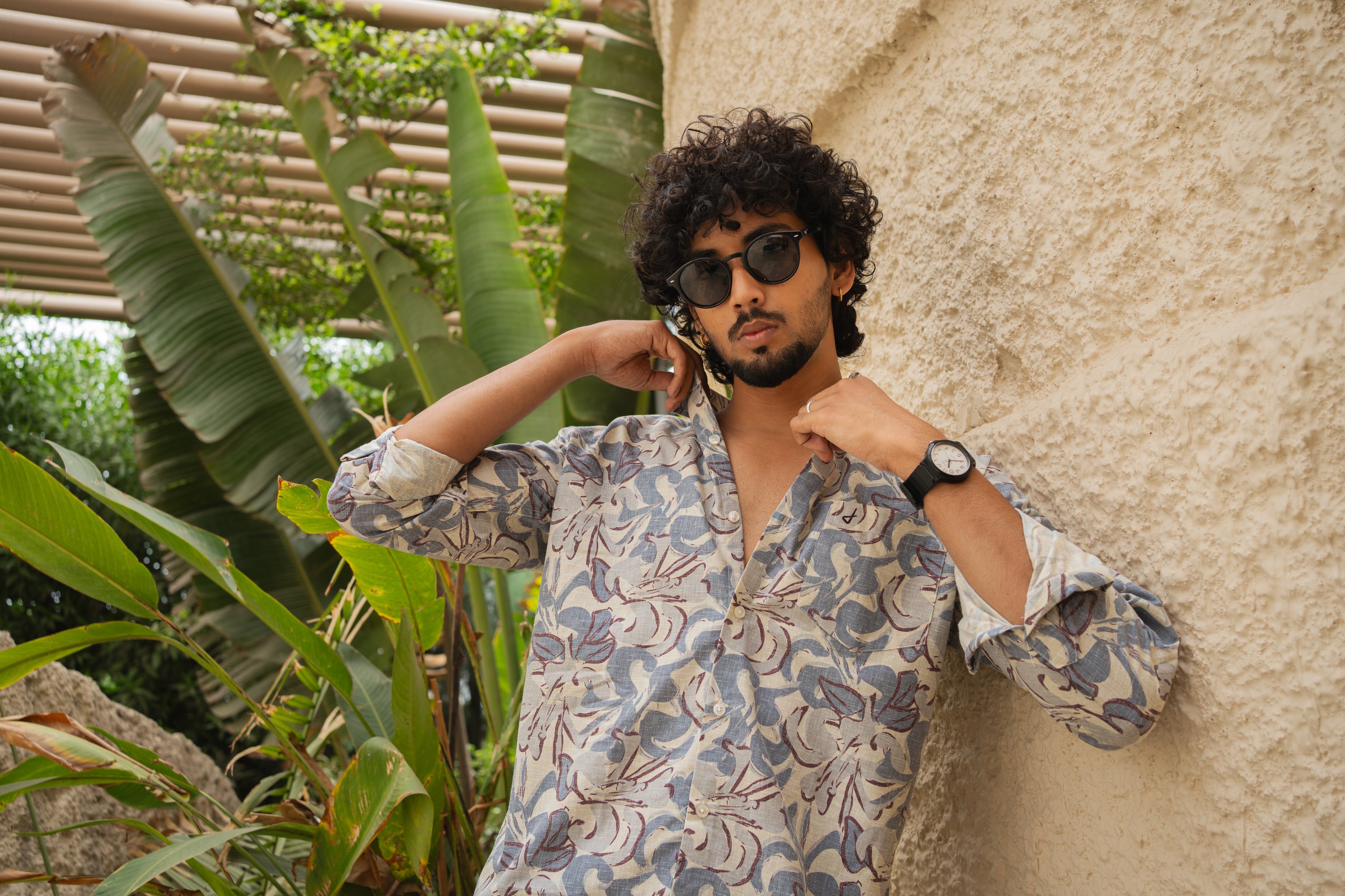 coral print shirt
