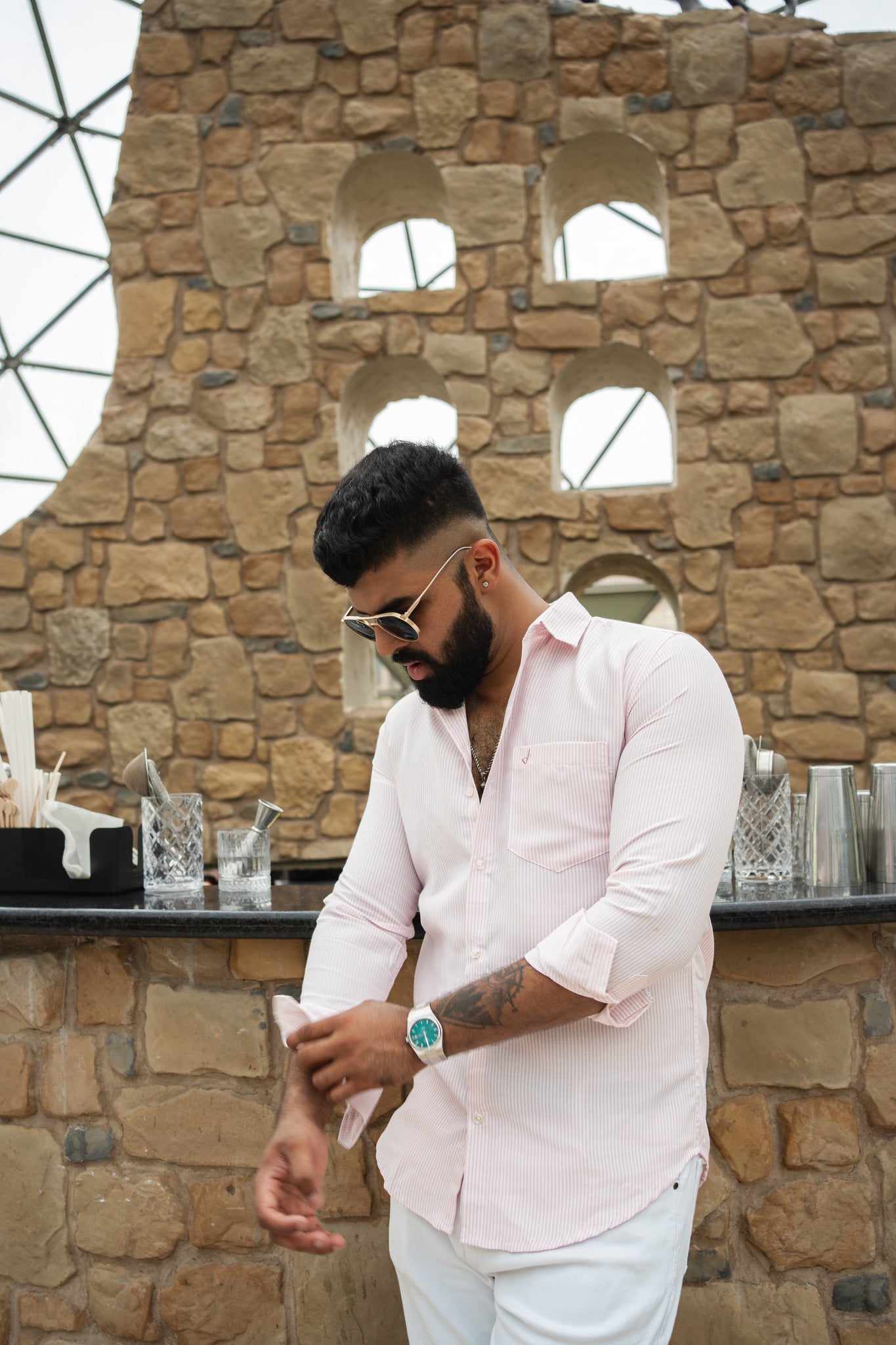 pink stripe shirt