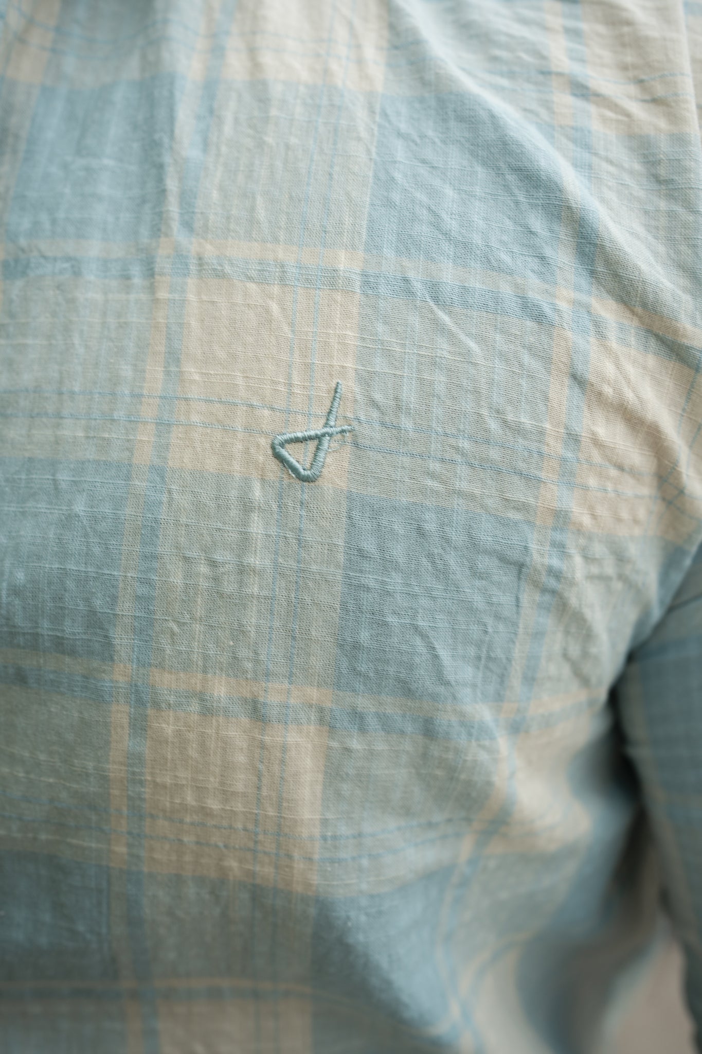 faded sky cotton slim fit check shirt
