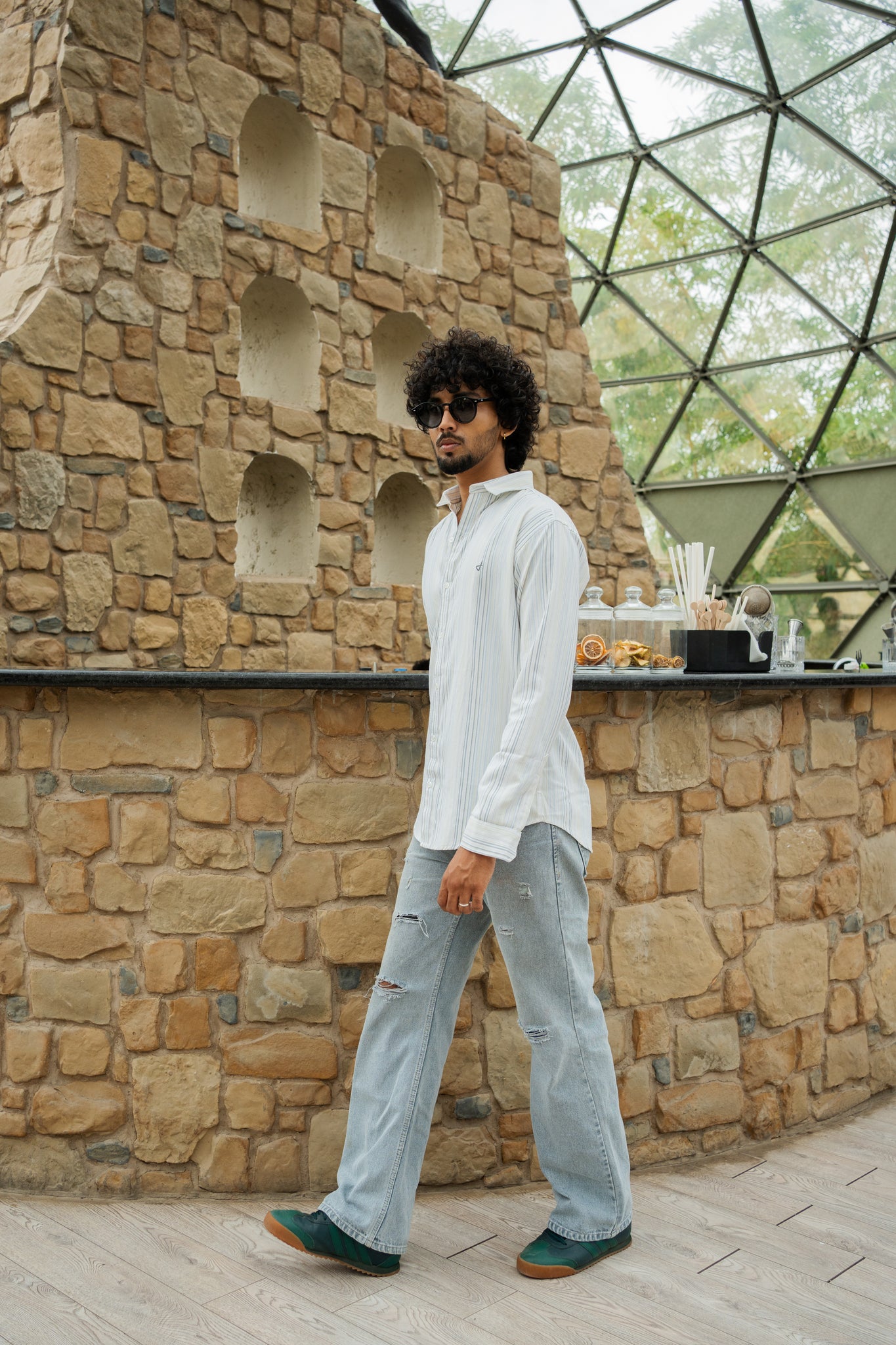 men’s lemon stripe shirt