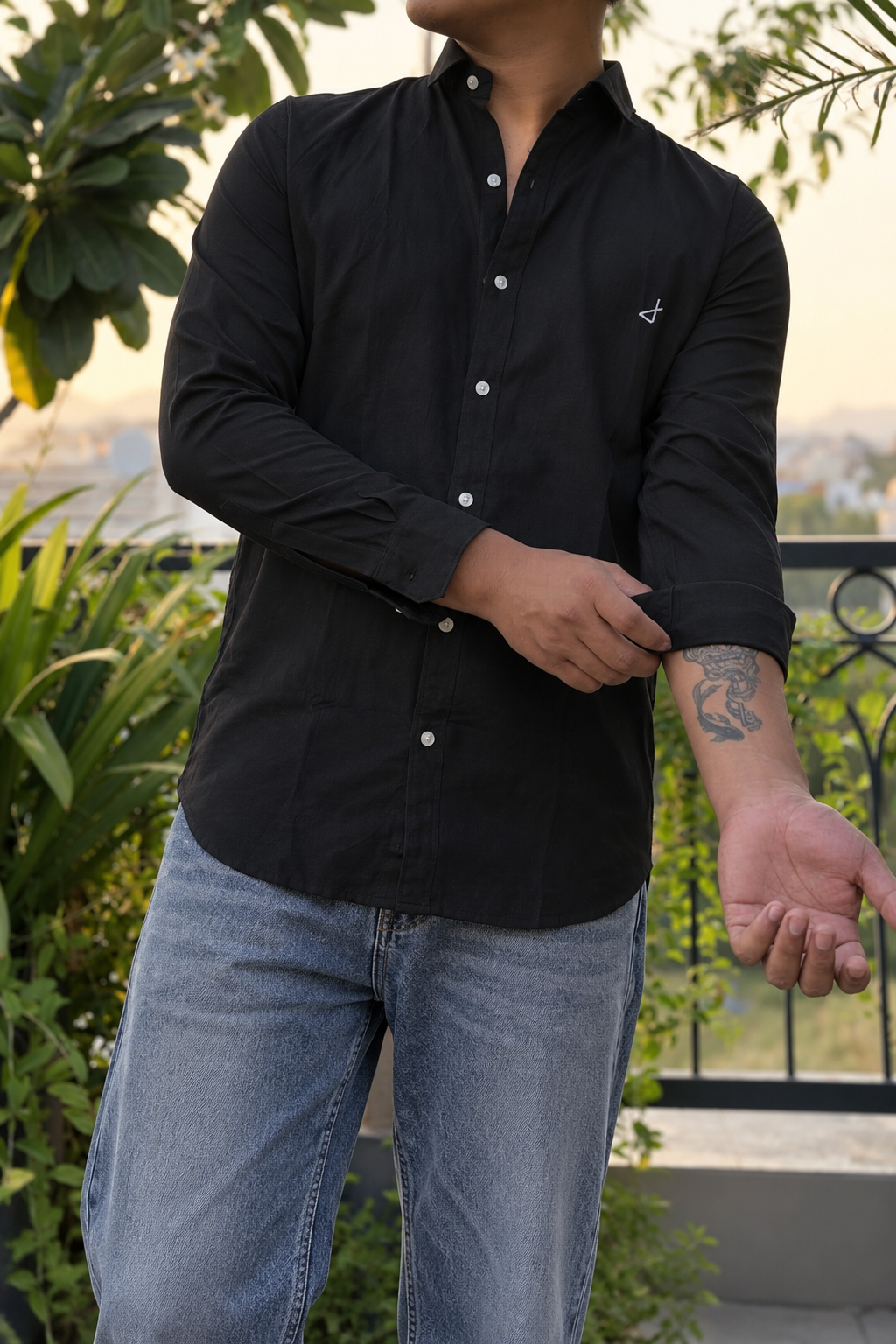 Black Oxford Plain Shirt