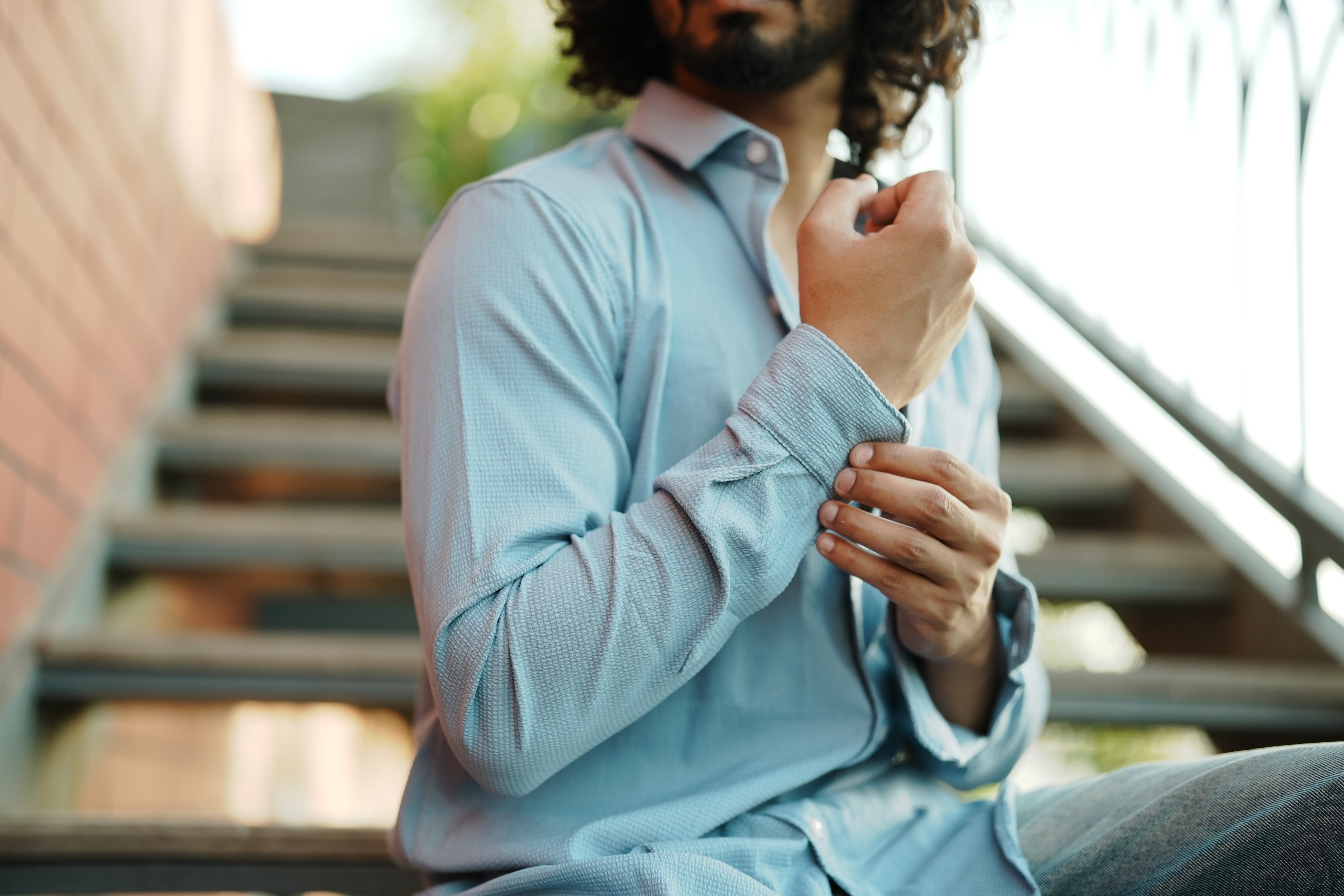 Sky Blue Popcorn Shirt