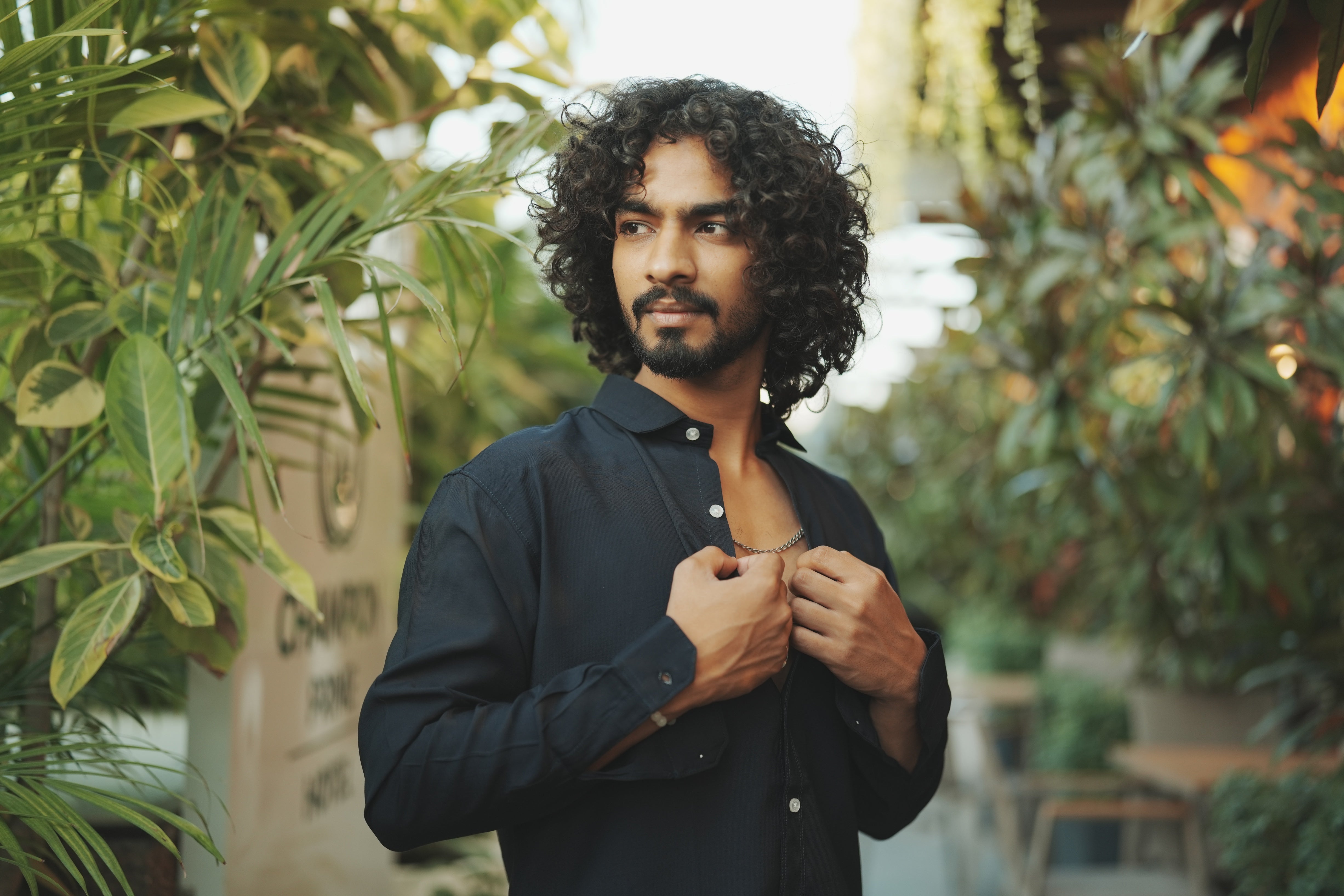 Navy Blue Lining Lycra Plain Shirt