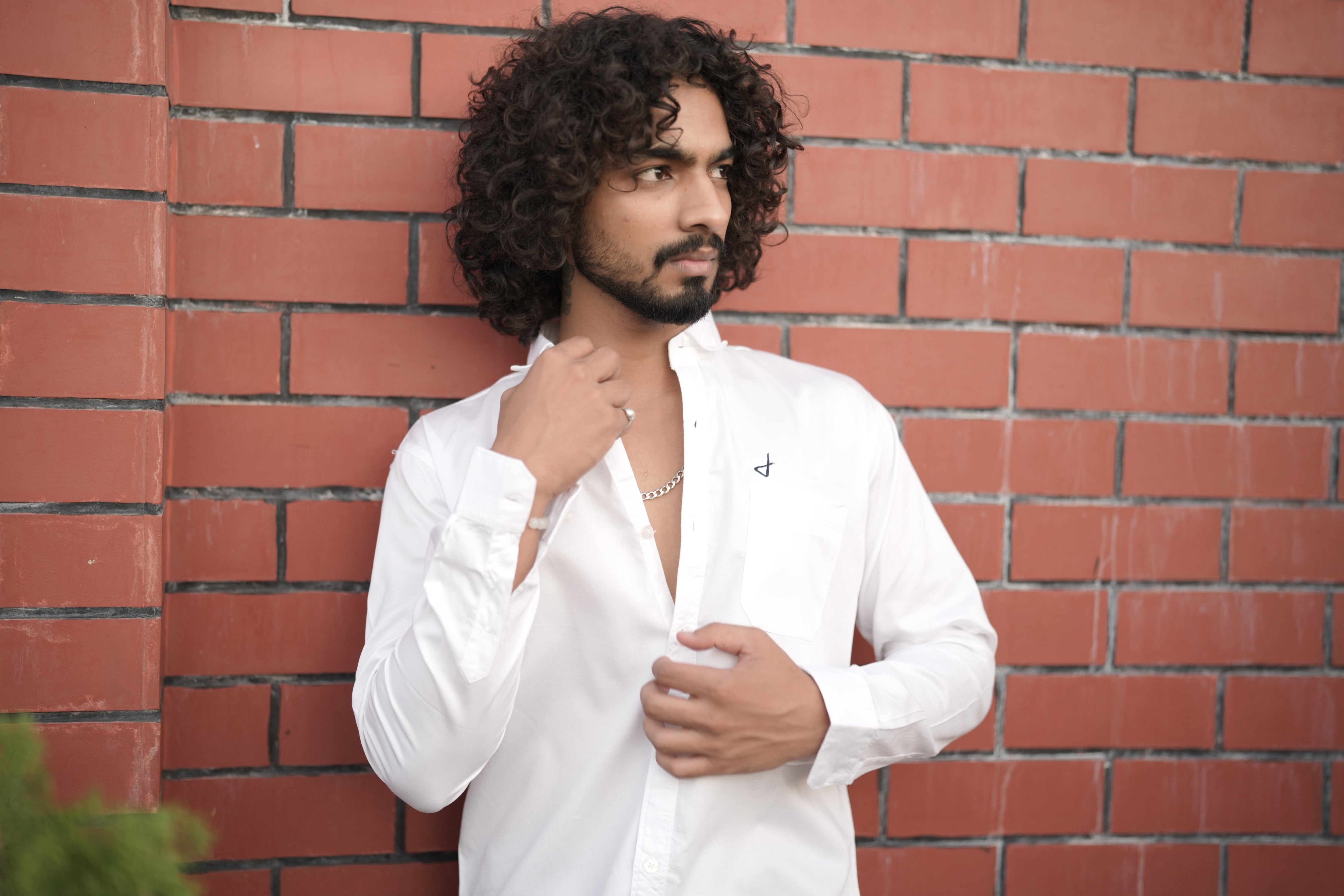 White Satin Plain Shirt