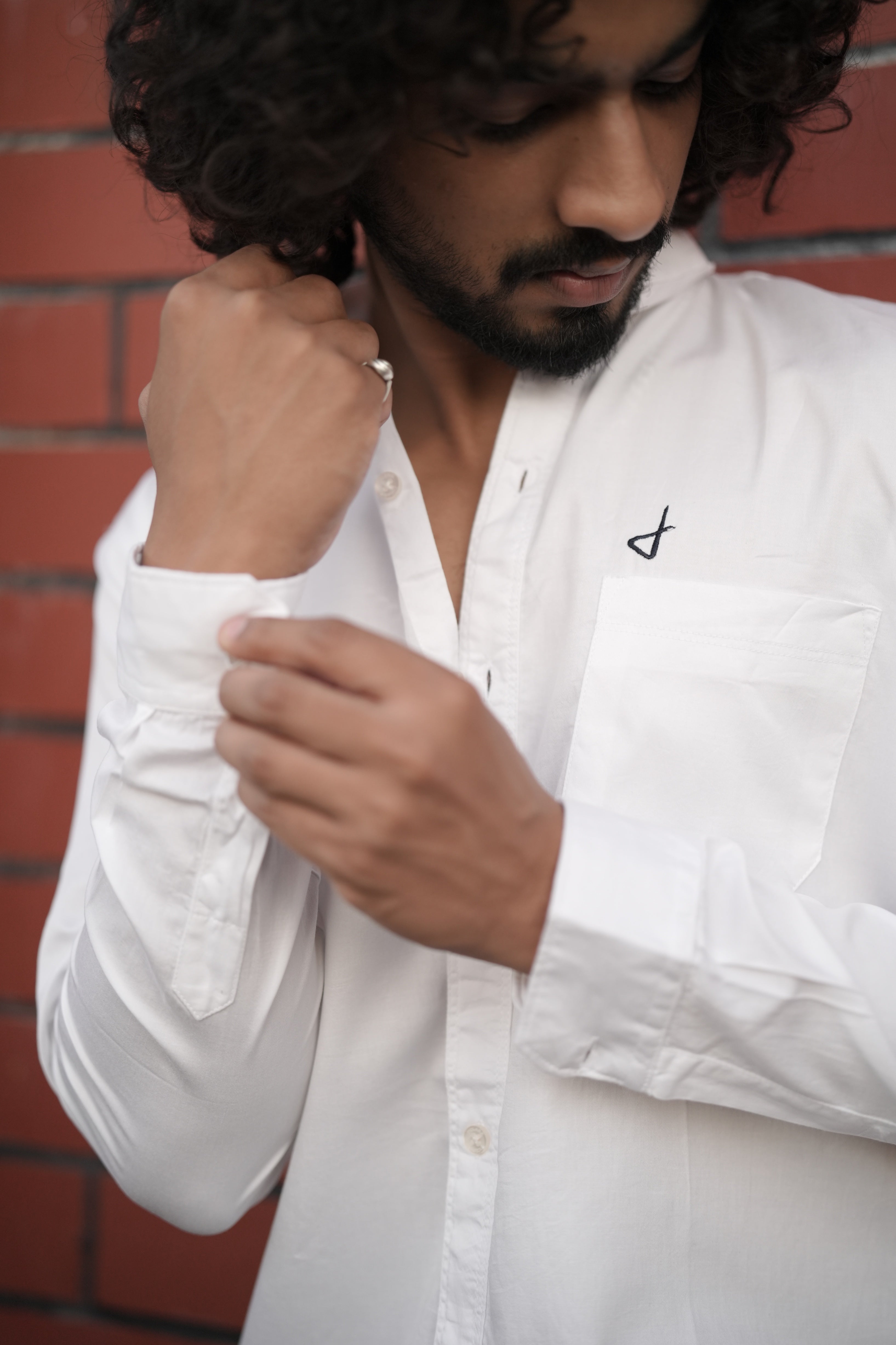 White Satin Plain Shirt