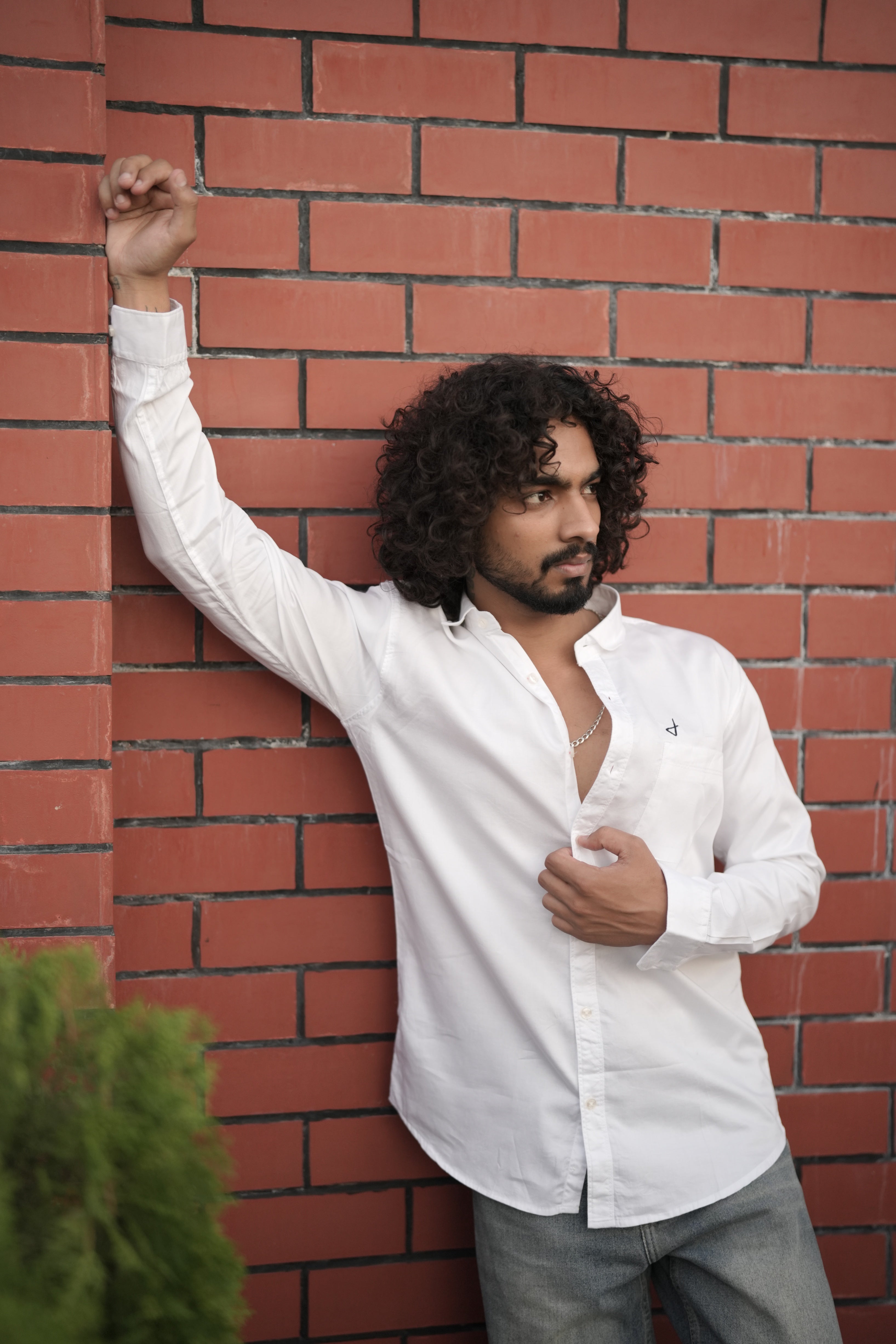 White Satin Plain Shirt