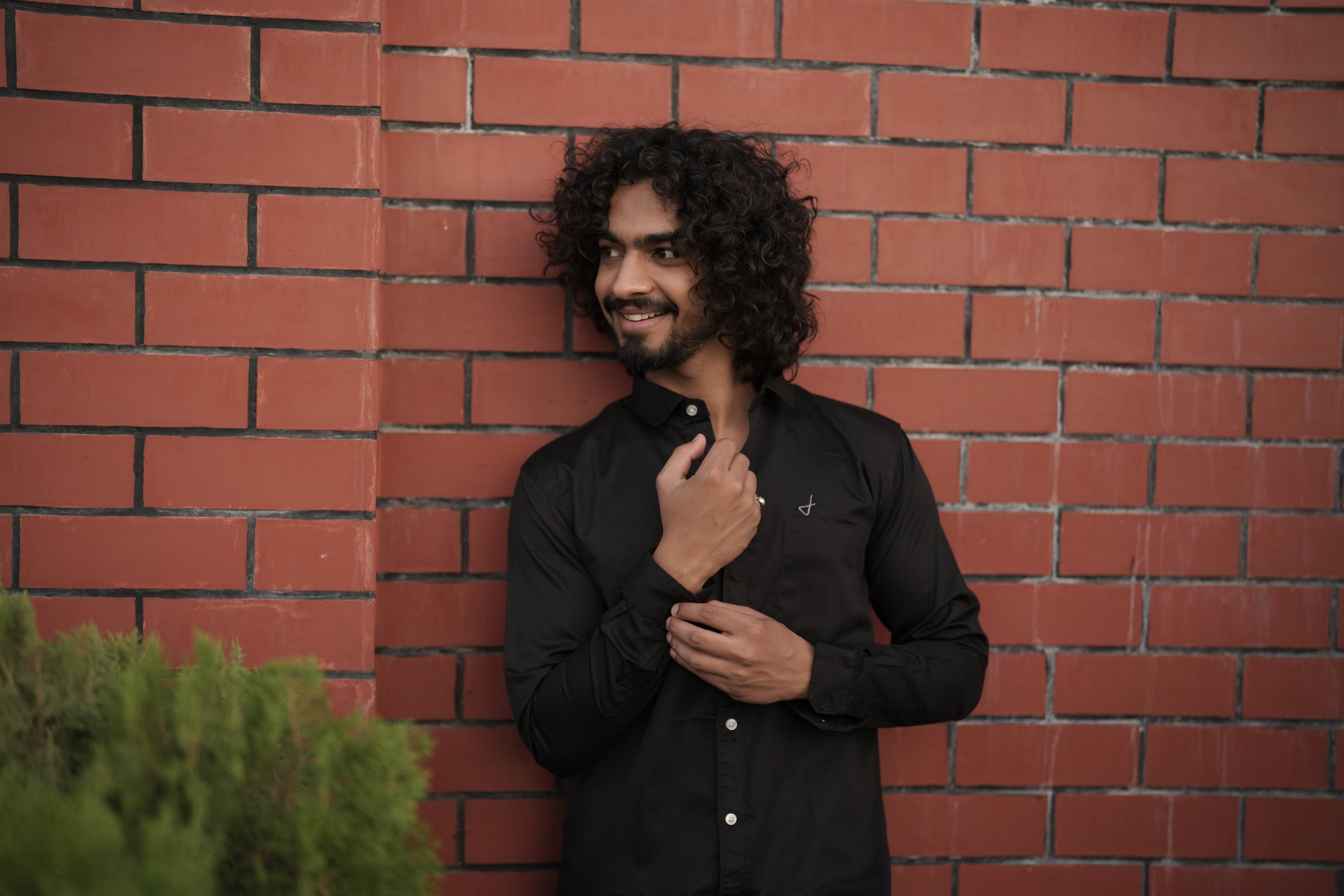 Black Satin Plain Shirt