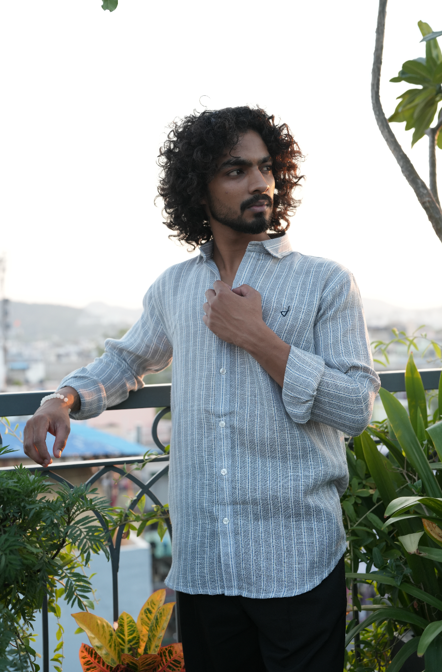 Grey Lining Jute Shirt