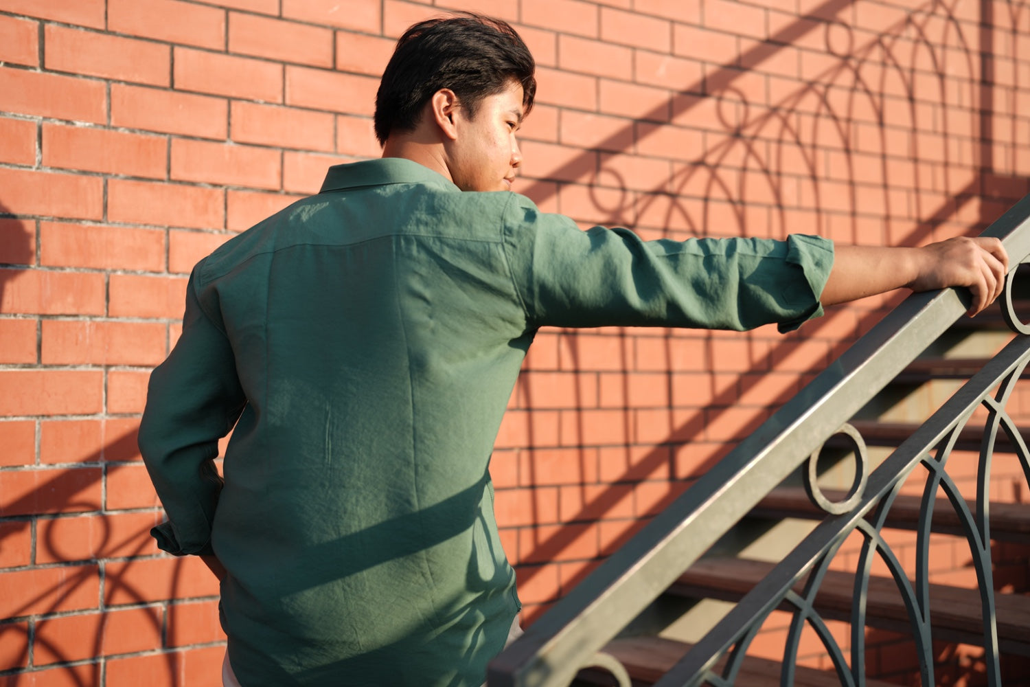 Green Lining Lycra Plain Shirt